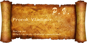 Prorok Vladimir névjegykártya